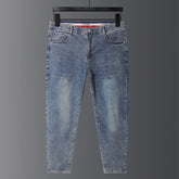 Jean bleu stretch minimaliste grande taille pour homme